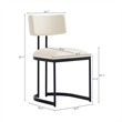 Juno Contemporary Modern Vegan Leather Metal Side Chair in Cream - Set of 2