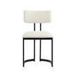 Juno Contemporary Modern Vegan Leather Metal Side Chair in Cream - Set of 2