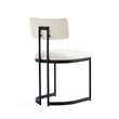 Juno Contemporary Modern Vegan Leather Metal Side Chair in Cream - Set of 2