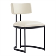 Juno Contemporary Modern Vegan Leather Metal Side Chair in Cream - Set of 2