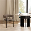 Onda Contemporary Vegan Leather Metal Dining Chair in Taupe