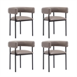 Onda Contemporary Vegan Leather Metal Dining Chair in Taupe