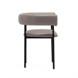 Onda Contemporary Vegan Leather Metal Dining Chair in Taupe