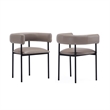 Onda Contemporary Vegan Leather Metal Dining Chair in Taupe