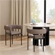 Onda Contemporary Vegan Leather Metal Dining Chair in Taupe