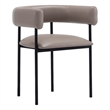 Onda Contemporary Vegan Leather Metal Dining Chair in Taupe