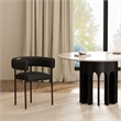 Onda Contemporary Vegan Leather Metal Dining Chair in Black