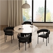 Onda Contemporary Vegan Leather Metal Dining Chair in Black
