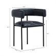 Onda Contemporary Vegan Leather Metal Dining Chair in Black