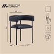 Onda Contemporary Vegan Leather Metal Dining Chair in Black