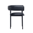 Onda Contemporary Vegan Leather Metal Dining Chair in Black