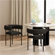 Onda Contemporary Vegan Leather Metal Dining Chair in Black