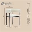 Onda Contemporary Vegan Leather Metal Dining Chair in Ivory