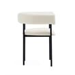 Onda Contemporary Vegan Leather Metal Dining Chair in Ivory