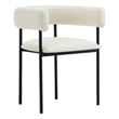Onda Contemporary Vegan Leather Metal Dining Chair in Ivory