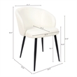 Looma Contemporary Modern Vegan Leather Metal Side Chair in Ivory - Set of 2