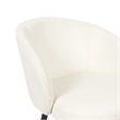 Looma Contemporary Modern Vegan Leather Metal Side Chair in Ivory - Set of 2