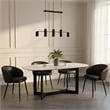 Looma Contemporary Modern Vegan Leather Metal Side Chair in Black - Set of 2