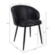 Looma Contemporary Modern Vegan Leather Metal Side Chair in Black - Set of 2