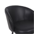 Looma Contemporary Modern Vegan Leather Metal Side Chair in Black - Set of 2