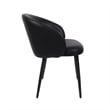 Looma Contemporary Modern Vegan Leather Metal Side Chair in Black - Set of 2