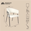 Slate Contemporary Modern Vegan Leather Metal Armchair in Ivory - Set of 2