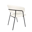 Slate Contemporary Modern Vegan Leather Metal Armchair in Ivory - Set of 2