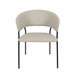 Slate Contemporary Modern Vegan Leather Metal Armchair in Stone Gray - Set of 2