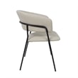 Slate Contemporary Modern Vegan Leather Metal Armchair in Stone Gray - Set of 2