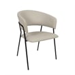 Slate Contemporary Modern Vegan Leather Metal Armchair in Stone Gray - Set of 2