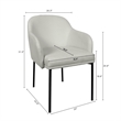Loft Contemporary Vegan Leather Metal Armchair in Stone Gray - Set of 2