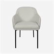 Loft Contemporary Vegan Leather Metal Armchair in Stone Gray - Set of 2