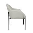 Loft Contemporary Vegan Leather Metal Armchair in Stone Gray - Set of 2