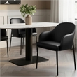 Loft Contemporary Vegan Leather Metal Armchair in Black - Set of 2