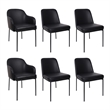 Loft Contemporary Vegan Leather Metal Armchair in Black - Set of 2