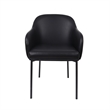 Loft Contemporary Vegan Leather Metal Armchair in Black - Set of 2