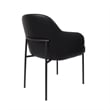 Loft Contemporary Vegan Leather Metal Armchair in Black - Set of 2