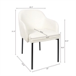 Loft Contemporary Vegan Leather Metal Armchair in Ivory - Set of 2
