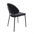 Haven Contemporary Modern Vegan Leather Metal Side Chair in Black - Set of 4