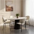Haven Contemporary Modern Vegan Leather Metal Side Chair in Ivory - Set of 4