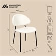 Haven Contemporary Modern Vegan Leather Metal Side Chair in Ivory - Set of 4