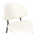 Haven Contemporary Modern Vegan Leather Metal Side Chair in Ivory - Set of 4