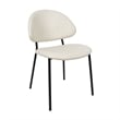 Haven Contemporary Modern Vegan Leather Metal Side Chair in Ivory - Set of 4