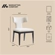 Eloria Mid-Century Modern Chenille Wood Side Chair in Cream - Set of 2