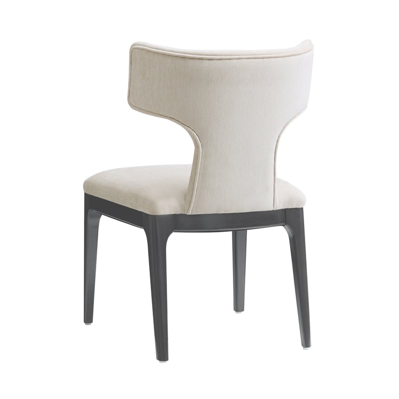 Eloria Mid-Century Modern Chenille Wood Side Chair in Cream - Set of 2