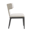 Eloria Mid-Century Modern Chenille Wood Side Chair in Cream - Set of 2