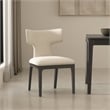 Eloria Mid-Century Modern Chenille Wood Side Chair in Cream - Set of 2