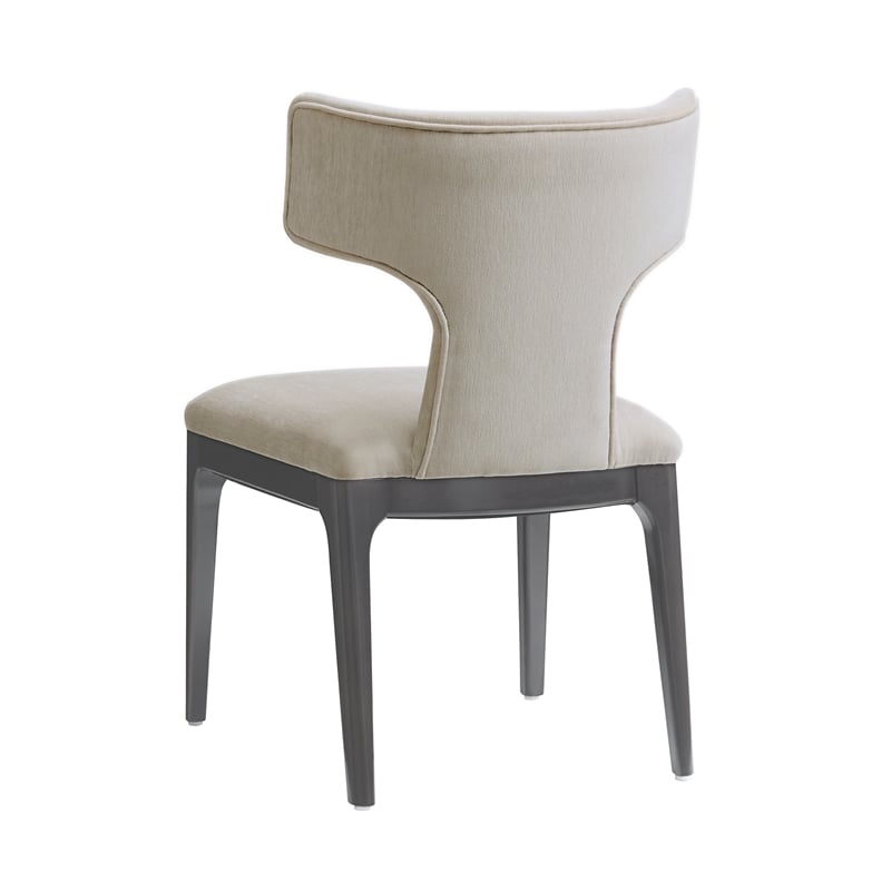 Eloria Mid-Century Modern Chenille Wood Side Chair in Taupe - Set of 2