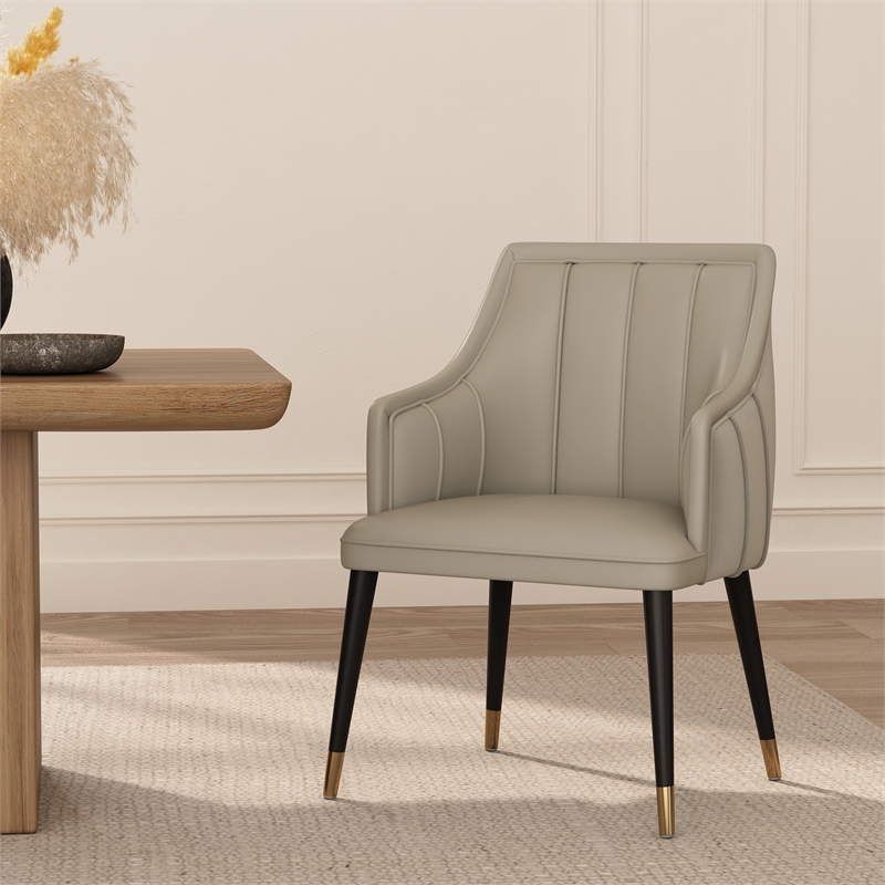 Eda Modern  Wood Armchair in Light Gray