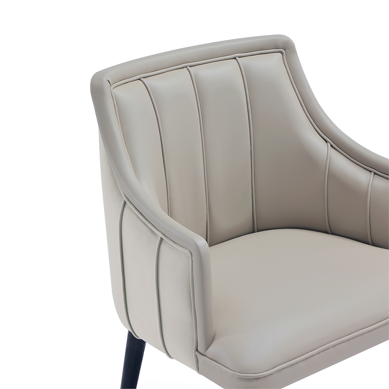 Eda Modern  Wood Armchair in Light Gray